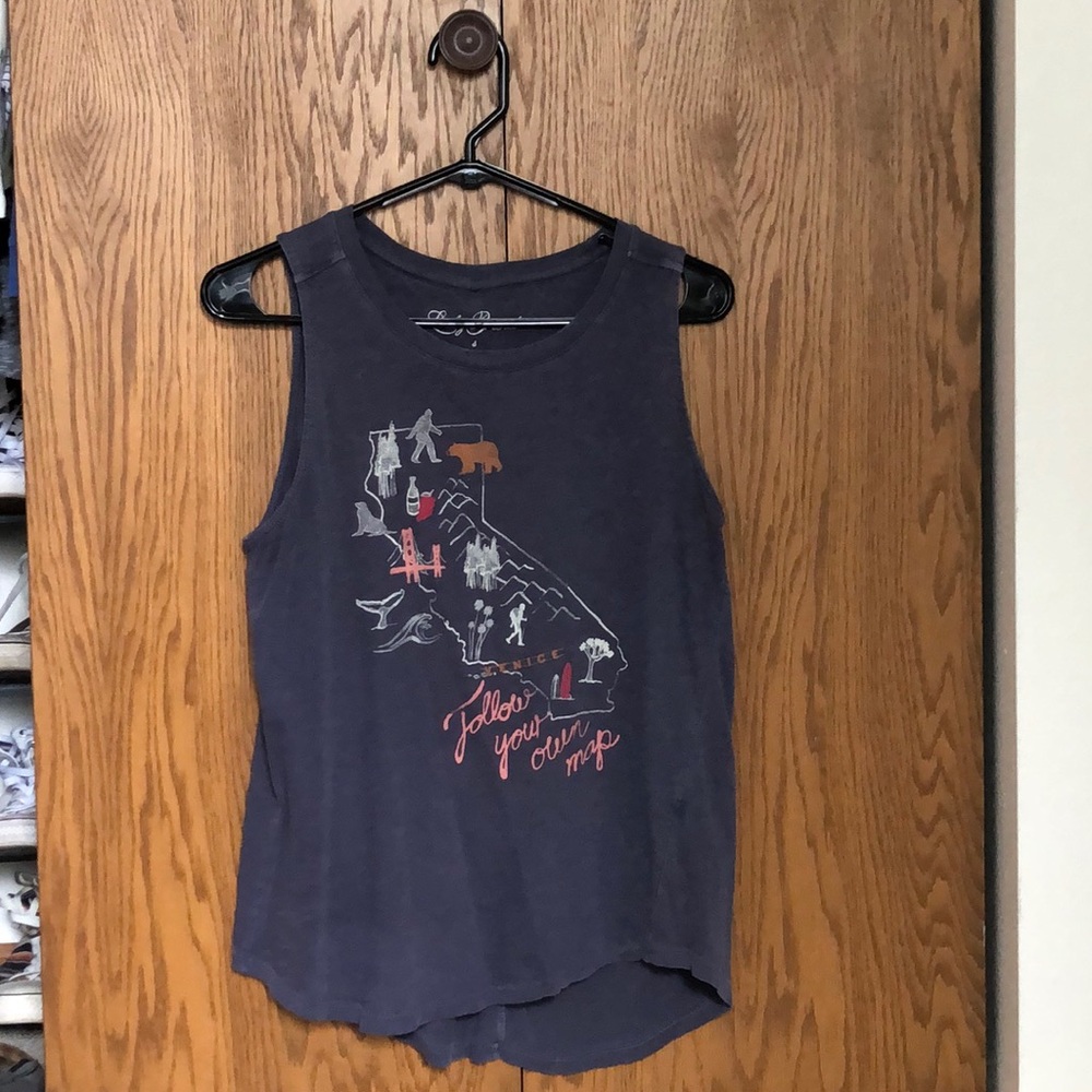 Faded navy blue California tank top